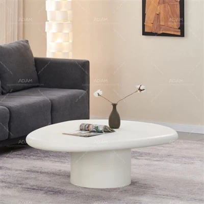 حول طاولة القهوة الخرسانية البيضاء